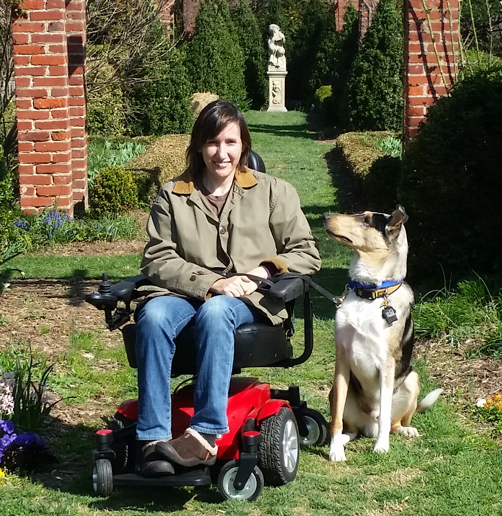 Professional dog trainer in wheelchair with service dog